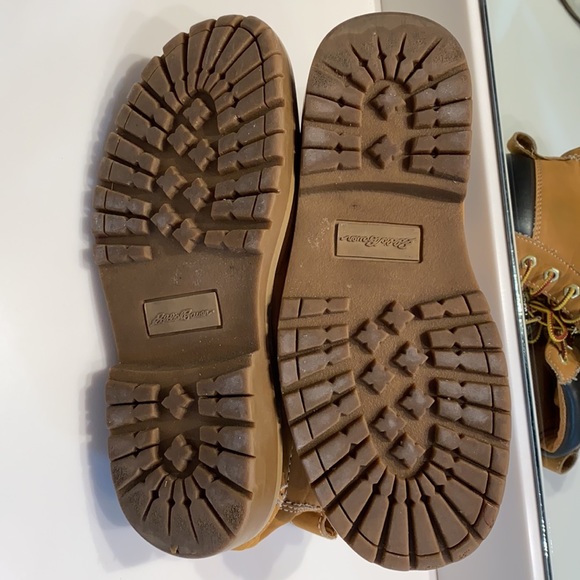 Eddie Bauer workwear inspired lace up ankle boots brown wheat color - Picture 6 of 11